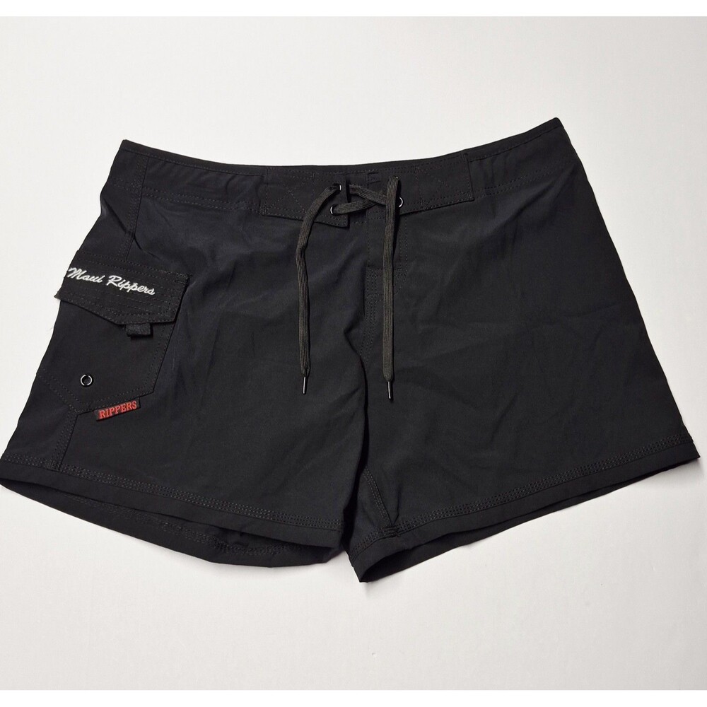 Maui Rippers Womens Size 8 Black Cargo Boardshorts Swim Shorts Beach NWOT Resort